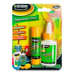 Pegamento Blanco Escolar Dixon Magic White y Lápiz Adhesivo Dixon / 30 gr / 8gr / 2 piezas