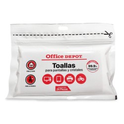 Toallas Limpiadoras Húmedas para Pantallas Office Depot / Empaque 24 piezas