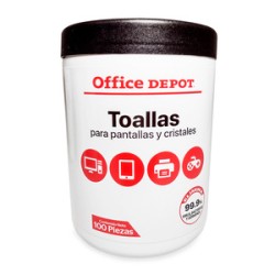 Toallas Limpiadoras Húmedas para Pantallas Office Depot / Bote 100 piezas