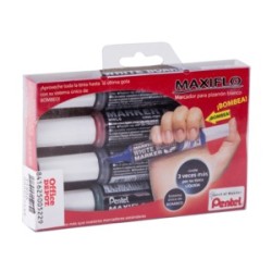Marcador para Pizarrón Pentel Bombeo Colores 4 piezas
