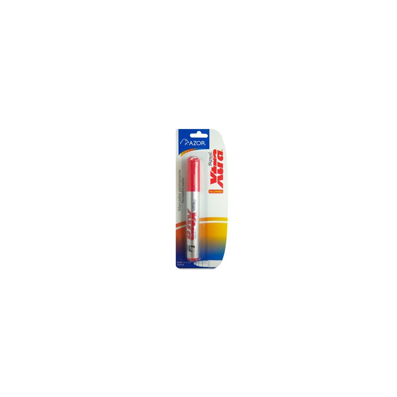 Marcador Permanente Azor Signal Xtra / Punta cincel / Rojo / 1 pieza