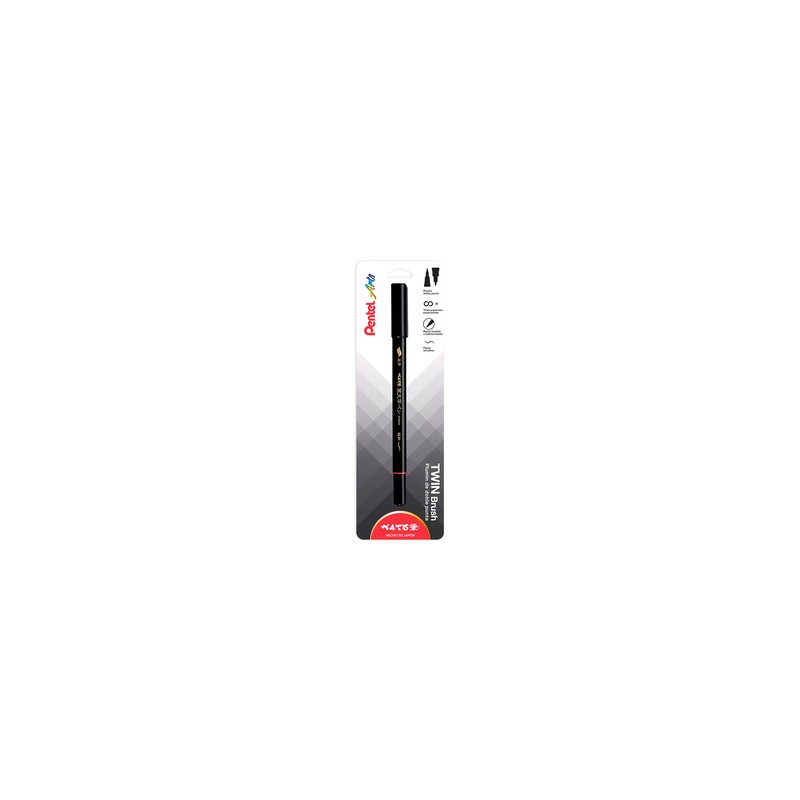 Plumón de Doble Punta Pentel Arts Twin Negro