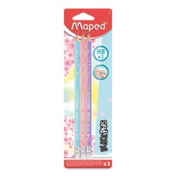 Lápices de Grafito Triangulares BlackPeps Pastel / HB No.2 / Multicolor / 3 piezas