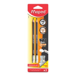 Lápices de Grafito Triangulares BlackPeps Jumbo / HB No.2 / Naranja con gris / 2 piezas