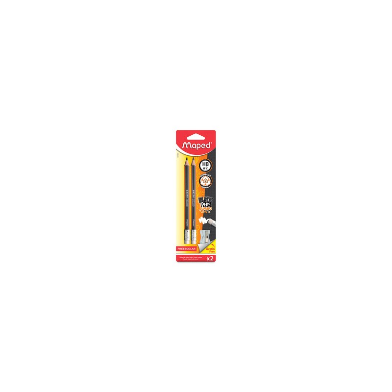 Lápices de Grafito Triangulares BlackPeps Jumbo / HB No.2 / Naranja con gris / 2 piezas