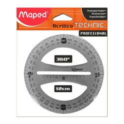 Transportador Maped Technic Profesional 360° 12 cm