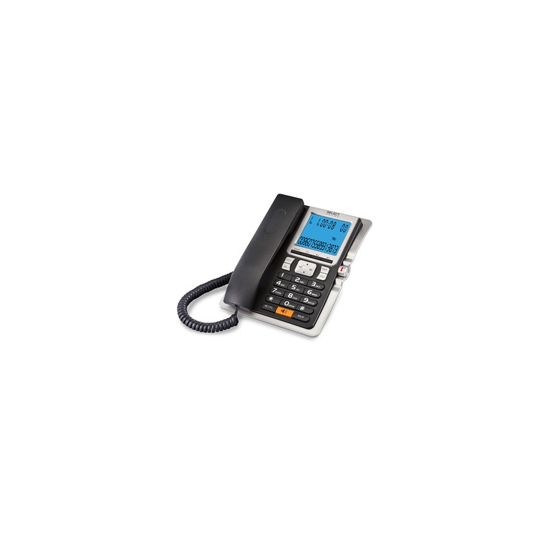 Teléfono con Altavoz Alámbrico Select Sound / Negro con plata