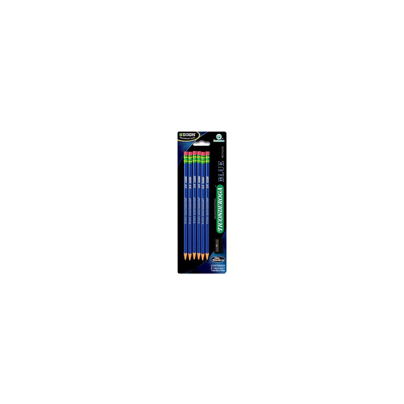 Lápices Dixon Ticonderoga Grado 2 más Sacapuntas 6 piezas