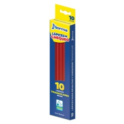 Lápiz Checador Norma Triangular Rojo 10 piezas
