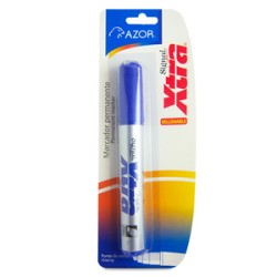 Marcador Permanente Azor Signal Xtra / Punta cincel / Azul / 1 pieza