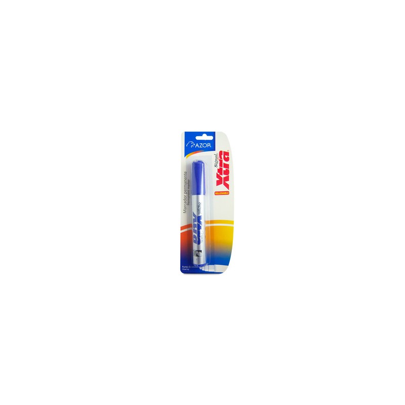 Marcador Permanente Azor Signal Xtra / Punta cincel / Azul / 1 pieza