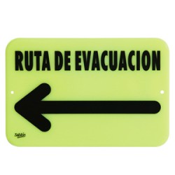 Letrero Ruta de Evacuación Sablón / 22.8 x 15.2 cm