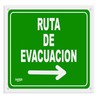 Letrero Ruta de Evacuación Derecha Sablón / 16.5 x 16.5 cm