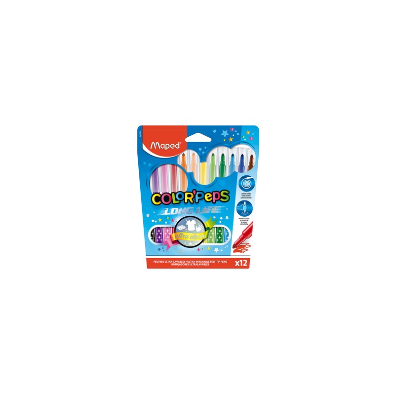 Marcadores Lavables Color´Peps Maped / 12 piezas