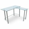 Escritorio L Office Depot Slider / Plata / Cristal templado / Acero
