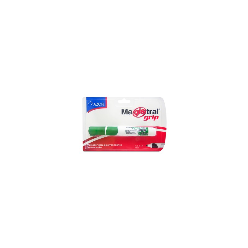 Marcador para Pizarrón Blanco Magistral Grip / Punta de bala / Verde / 1 pieza