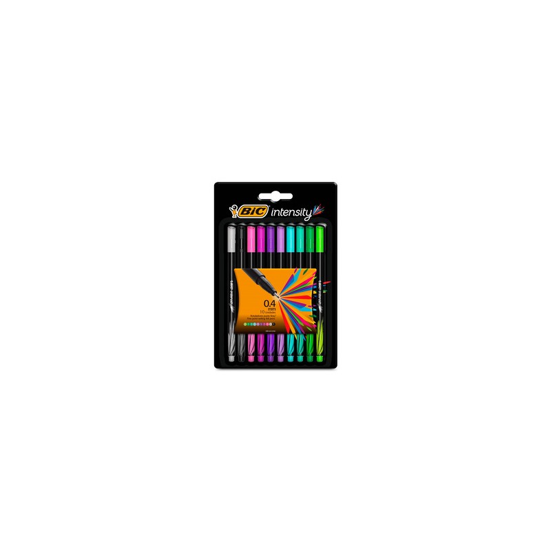 Rotuladores Bic Intensity Fashion / Punto fino / 0.4 mm / Colores surtidos / 10 piezas