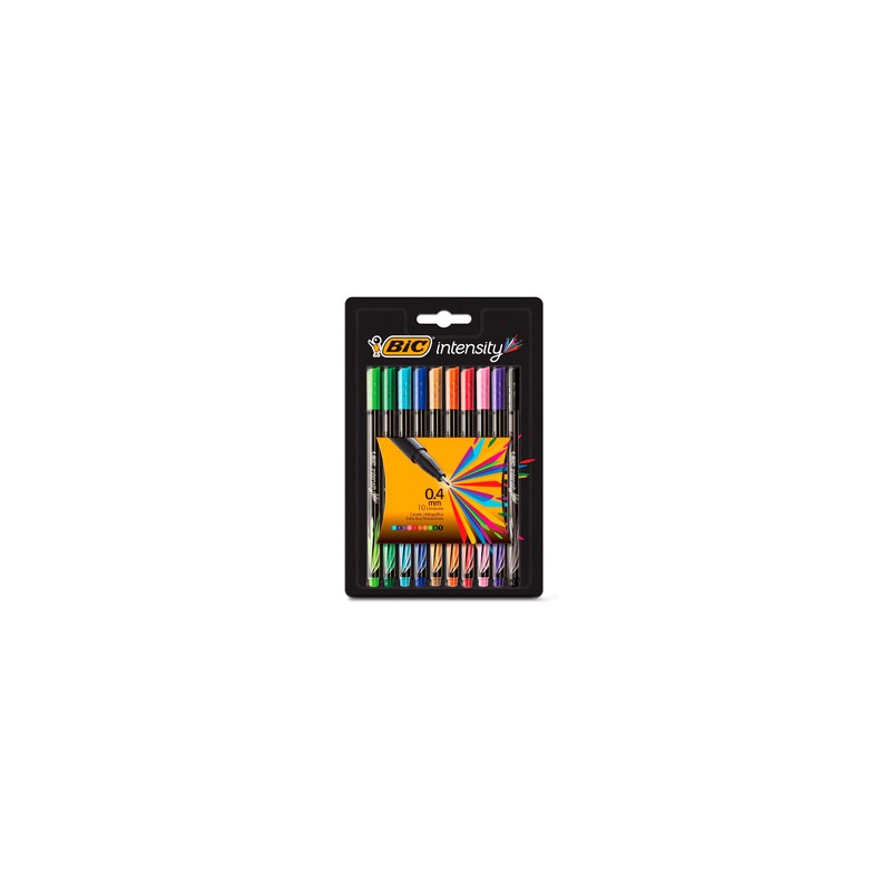 Rotuladores Bic Intensity / Punto fino / 0.4 mm / Colores surtidos / 10 piezas