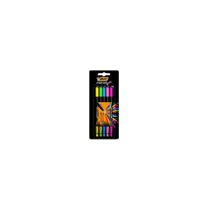 Rotuladores Bic Intensity Fashion / Punto fino / 0.4 mm / Colores surtidos / 5 piezas