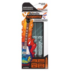 Marcadores Permanentes Crayola Alternative / Punta Fina / 2 piezas