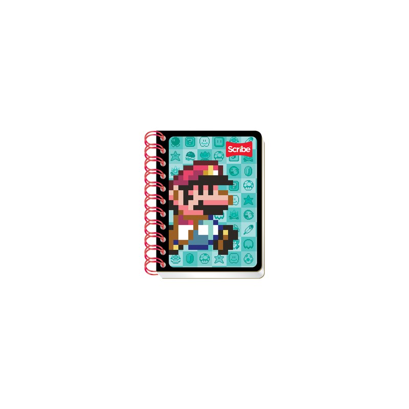 Cuaderno Pocket Scribe Mario Bros Raya 80 hojas