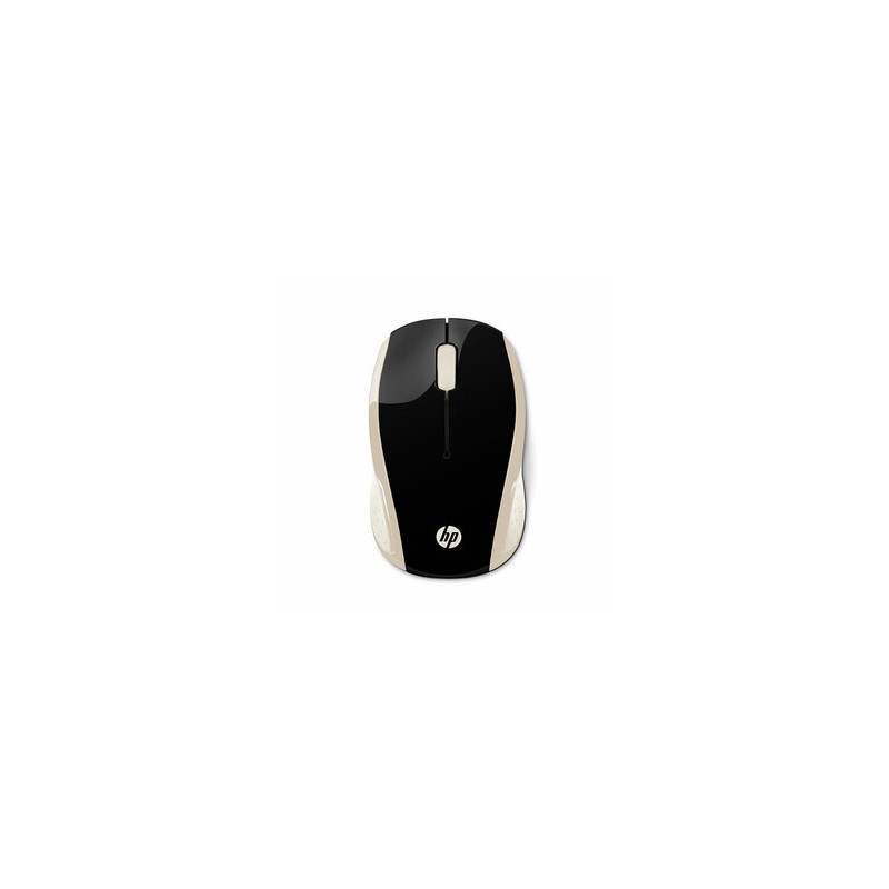 Mouse Inalámbrico Hp 200 / Nano receptor USB / Dorado con negro / PC / Laptop / Mac