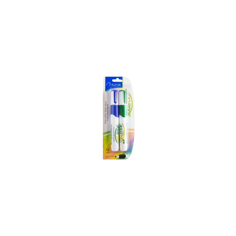 Marcador para Pizarrón Blanco Azor Aquarelo 2 piezas