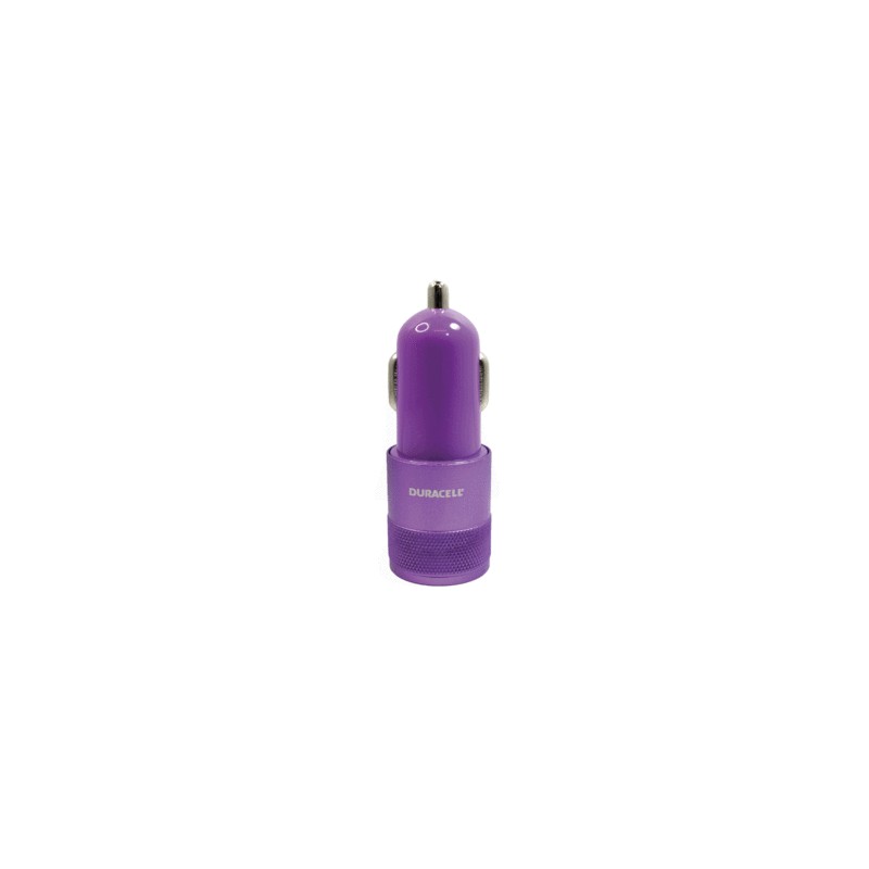 Cargador Dual para Auto Duracell USB Morado