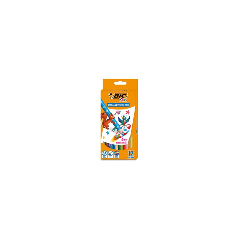 Lápices de Colores Redondos Jumbo Bic Evolution 4mm / 12 piezas