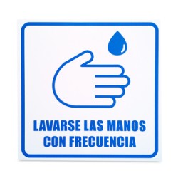 Letrero Lavarse las Manos con Frecuencia para Pared Mercería La Principal / 30 x 30 cm