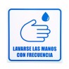 Letrero Lavarse las Manos con Frecuencia para Pared Mercería La Principal / 30 x 30 cm