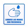 Letrero Lavarse las Manos con Frecuencia para Pared Mercería La Principal / 30 x 30 cm