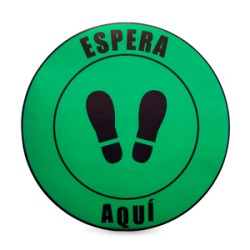 Letrero Espera Aquí para Piso Mercería La Principal / 29.5 x 29.5 cm