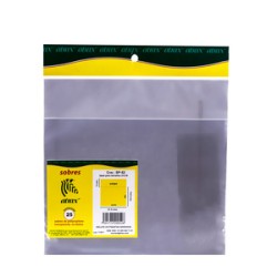 SOBRE DE PLASTICO ATRAX (TRANSPARENTE, 25 PZS.)