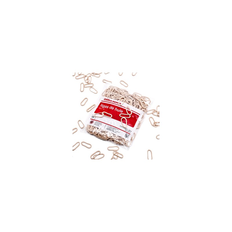 Ligas de Hule No. 10 Office Depot / Beige / 100 gramos